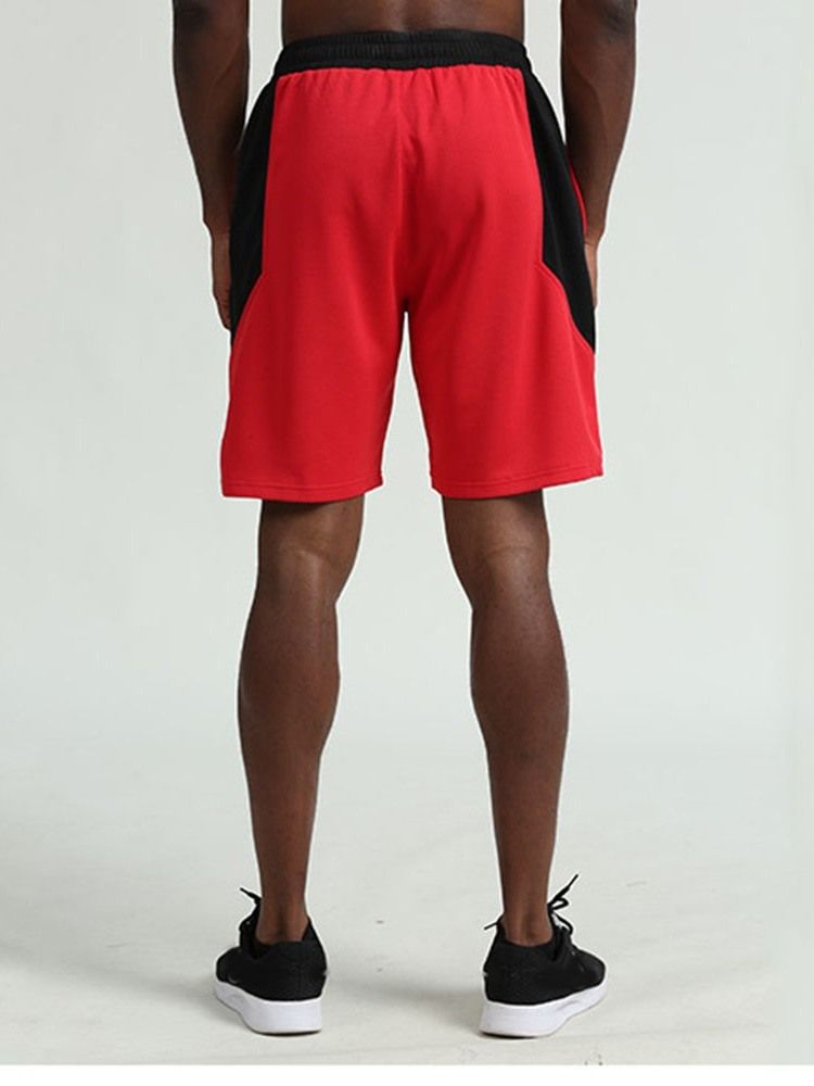 Calça Masculina De Poliéster Color Block De Secagem Rápida