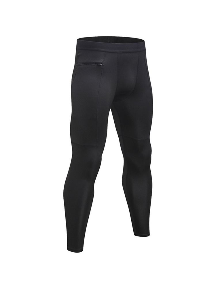 Calça De Treino De Bolso Com Zíper Masculino