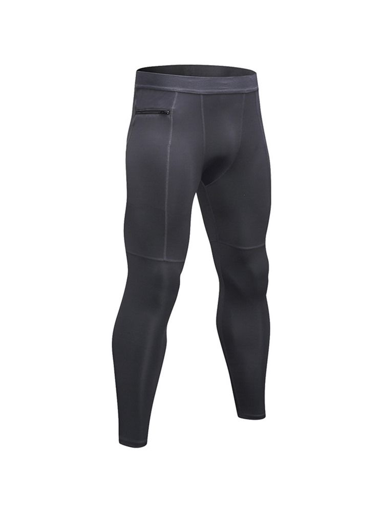 Calça De Treino De Bolso Com Zíper Masculino