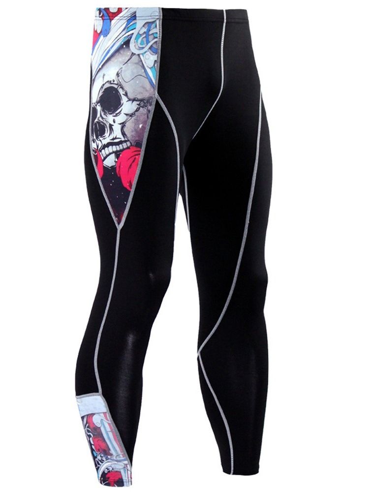 Calças Esportivas Anti-suor Estampadas Masculinas Com Bloco De Cores