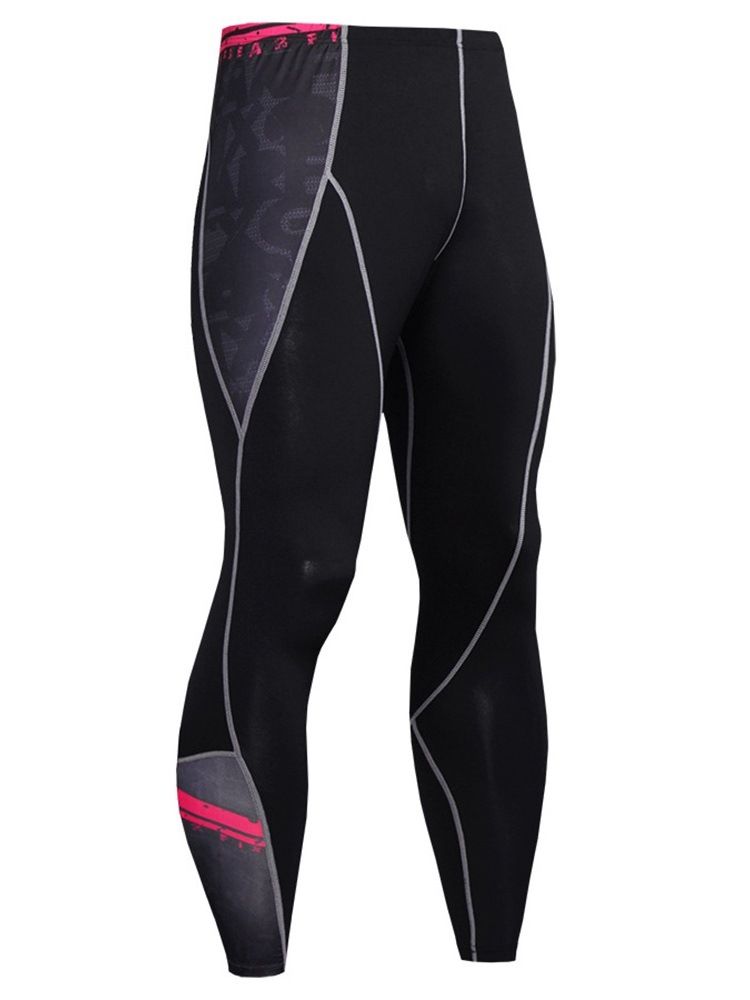 Calças Esportivas Anti-suor Estampadas Masculinas Com Bloco De Cores