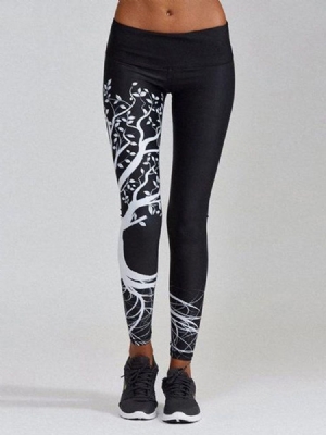 Calças Femininas De Poliéster Respirável Estampado Para Ioga De Cintura Alta Leggings Tiktok