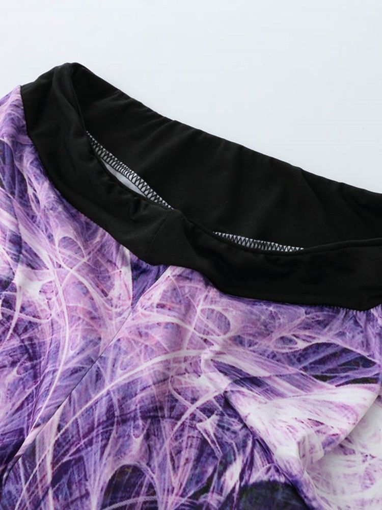Calças De Ioga De Comprimento Total Respirável De Poliéster Estampado Feminino Leggings Tiktok De Cintura Alta