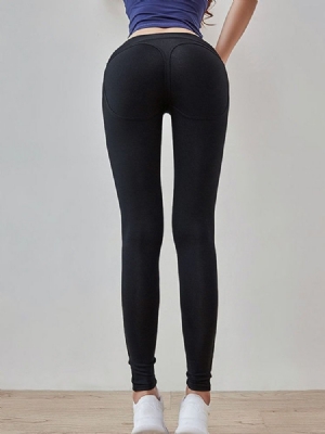 Calças De Ioga Sólidas Anti-suor Para Mulheres Leggings Tiktok De Cintura Alta