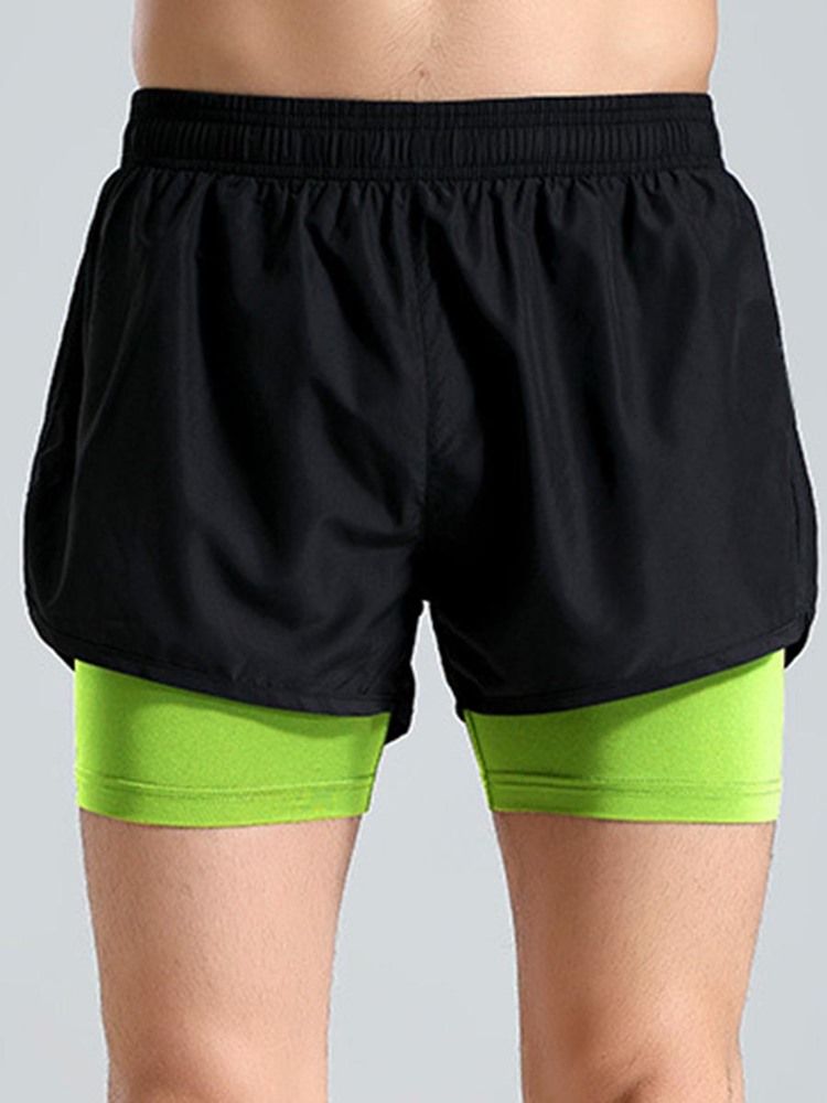 Calças De Verão Masculinas Color Block Patchwork Gym Sports Calças