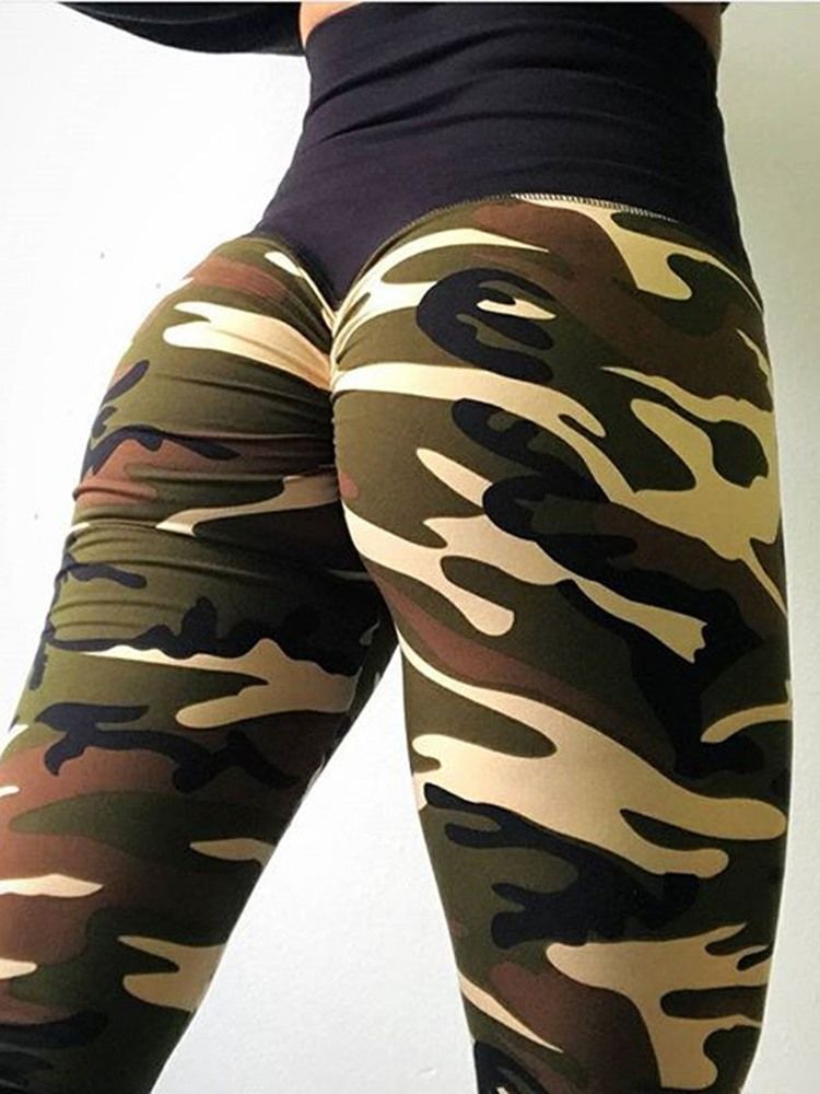Camuflagem Feminina Leggings Anti-sweat Yoga Calças Ioga Cintura Alta Leggings Tiktok