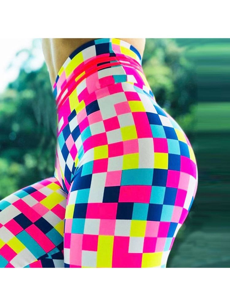 Estampa Em Mosaico Leggings Femininos Respirável De Cintura Alta Calças De Ioga De Cintura Alta Leggings Tiktok