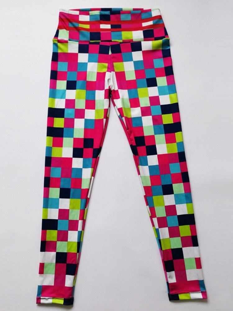 Estampa Em Mosaico Leggings Femininos Respirável De Cintura Alta Calças De Ioga De Cintura Alta Leggings Tiktok