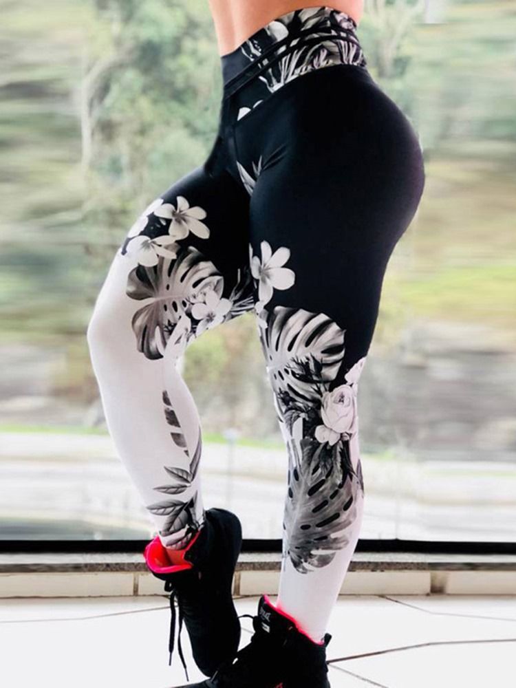 Estampa Floral Feminina Respirável Ginásio Esportes Fitness Calças Yoga Cintura Alta Leggings Tiktok