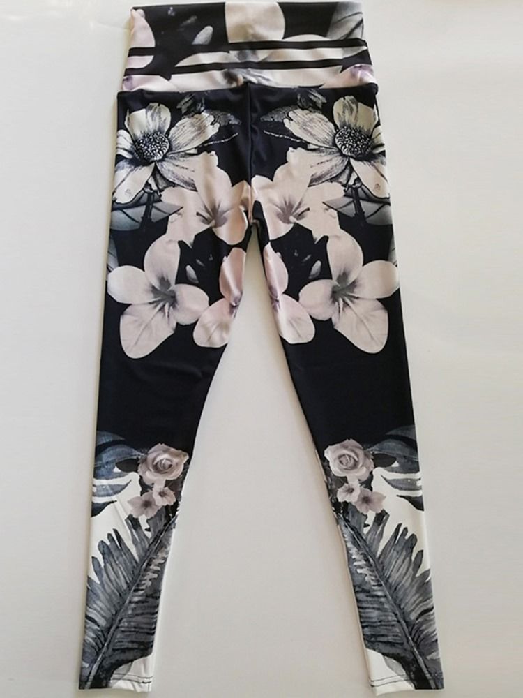 Estampa Floral Feminina Respirável Ginásio Esportes Fitness Calças Yoga Cintura Alta Leggings Tiktok