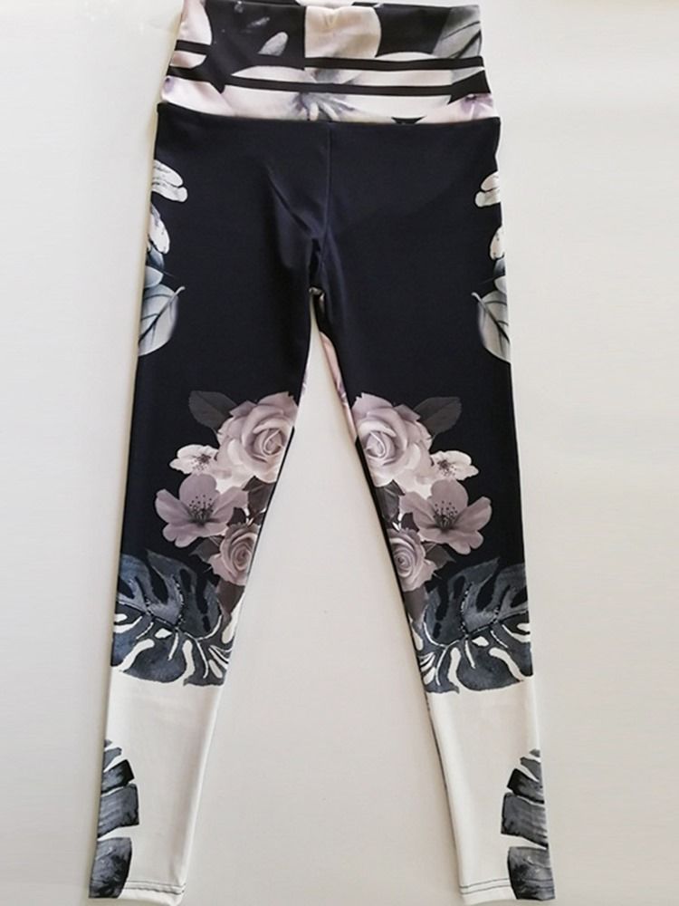 Estampa Floral Feminina Respirável Ginásio Esportes Fitness Calças Yoga Cintura Alta Leggings Tiktok