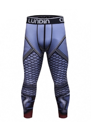 Estampa Masculina Compressão Seca Cool Sports Calça Calça Masculina
