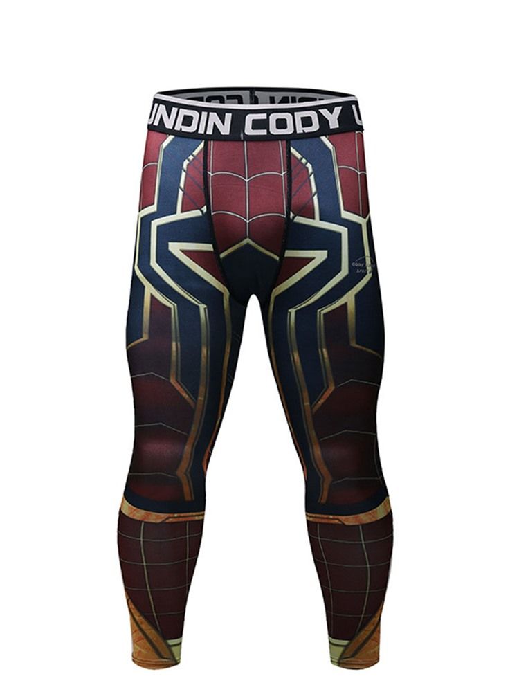 Estampa Masculina Compressão Seca Cool Sports Calça Calça Masculina