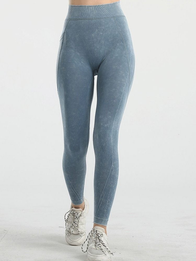 Feminino Anti-sweat Nylon Sólido Patchwork Badminton Calça Comprida Calça Yoga Cintura Alta Leggings Tiktok