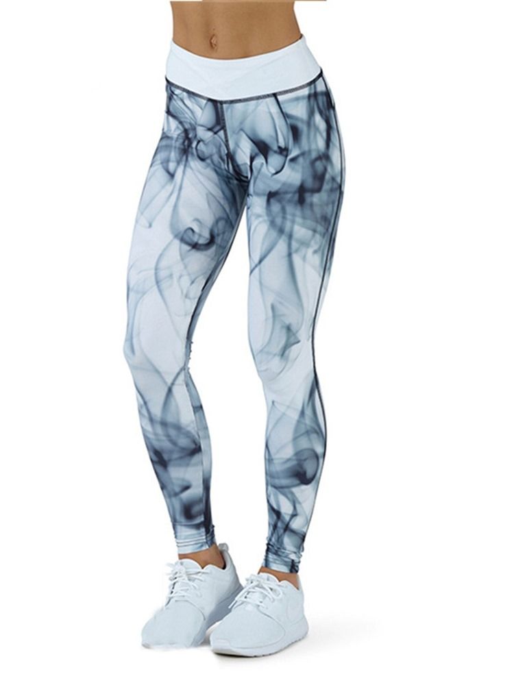 Feminino Estampa Quick Dry Color Block Leggings Respiráveis De Comprimento Total Calças De Ioga Cintura Alta Leggings Tiktok