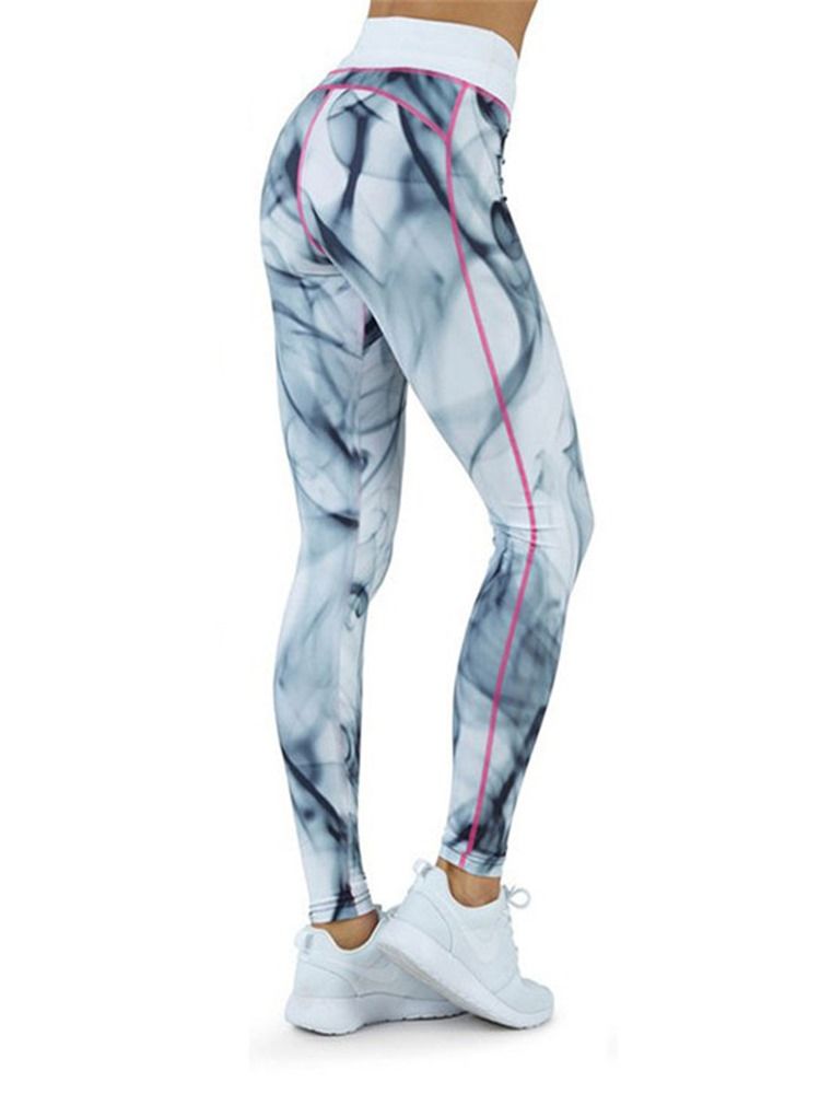Feminino Estampa Quick Dry Color Block Leggings Respiráveis De Comprimento Total Calças De Ioga Cintura Alta Leggings Tiktok