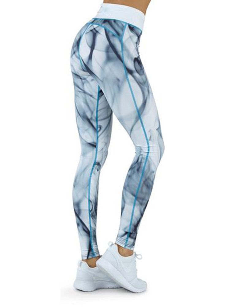 Feminino Estampa Quick Dry Color Block Leggings Respiráveis De Comprimento Total Calças De Ioga Cintura Alta Leggings Tiktok