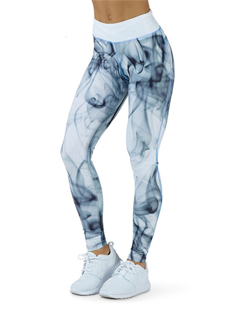 Feminino Estampa Quick Dry Color Block Leggings Respiráveis De Comprimento Total Calças De Ioga Cintura Alta Leggings Tiktok