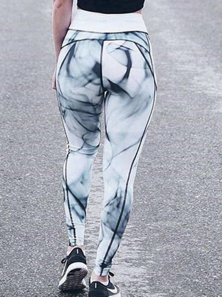 Feminino Estampa Quick Dry Color Block Leggings Respiráveis De Comprimento Total Calças De Ioga Cintura Alta Leggings Tiktok