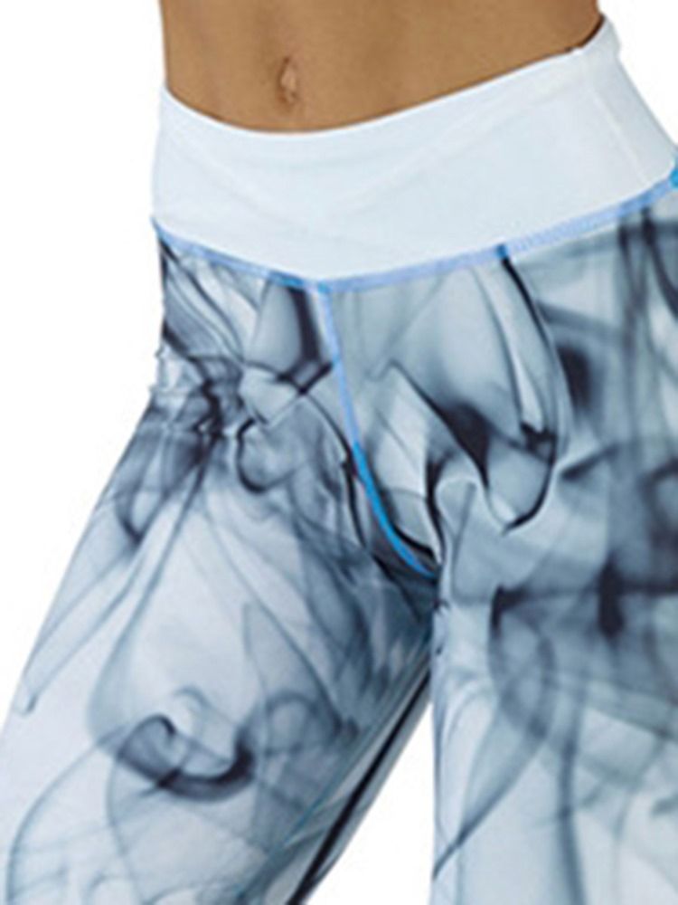 Feminino Estampa Quick Dry Color Block Leggings Respiráveis De Comprimento Total Calças De Ioga Cintura Alta Leggings Tiktok