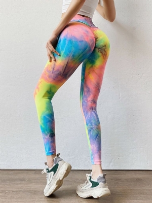 Feminino Patchwork Color Block Anti-sweat Calças De Yoga Cintura Alta Leggings Tiktok
