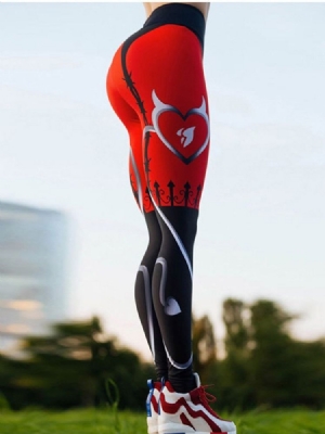 Feminino Poliéster Estampado Cor Bloco Leggings Comprimento Total Calças Yoga Cintura Alta Leggings Tiktok