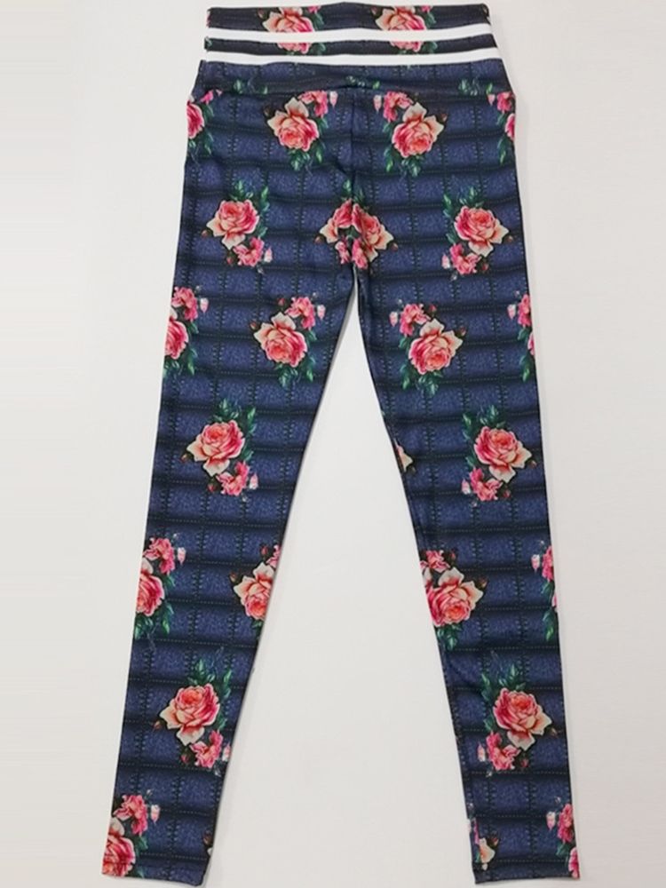Ginásio Feminino Esporte Fitness Floral Respirável Calças Ioga Cintura Alta Leggings Tiktok
