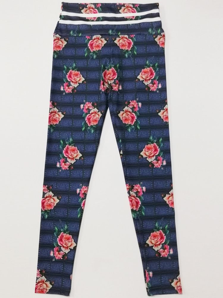 Ginásio Feminino Esporte Fitness Floral Respirável Calças Ioga Cintura Alta Leggings Tiktok