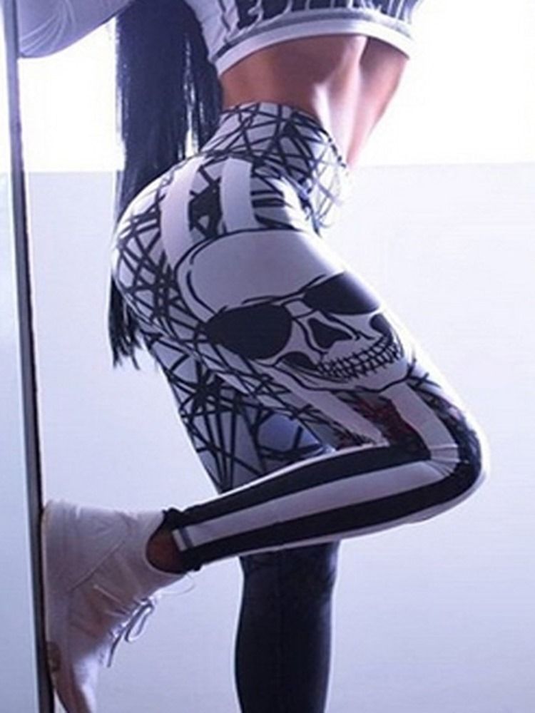 Impressão Em Bloco De Cor Feminina De Comprimento Total Calças De Ioga Para Ginástica Esportiva De Cintura Alta Leggings