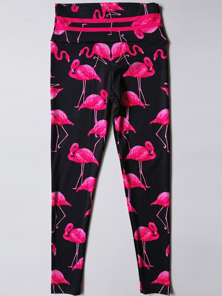 Impressão Flamingo Feminino Animal Fitness Ginásio Esportes Yoga Leggings Calças De Yoga Cintura Alta Leggings Tiktok