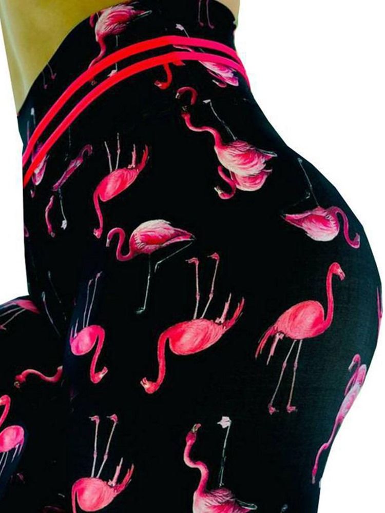 Impressão Flamingo Feminino Animal Fitness Ginásio Esportes Yoga Leggings Calças De Yoga Cintura Alta Leggings Tiktok