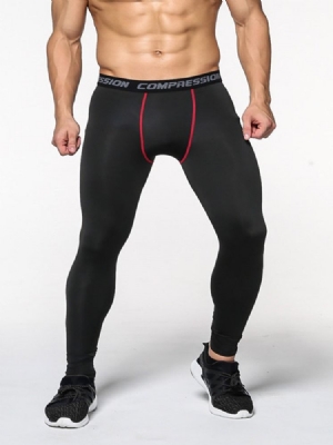 Leggings Esportivas Masculinas Anti-suor Em Bloco De Poliéster