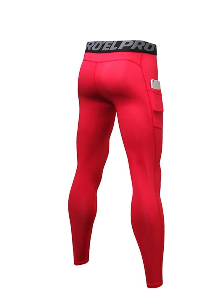 Leggings Esportivos Masculinos Com Retalhos De Letras Na Altura Do Tornozelo