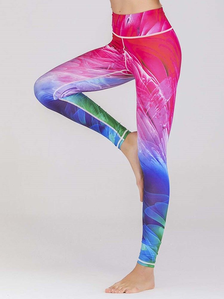 Leggings Femininos Com Estampa Colorida De Secagem Rápida Calças De Ioga Leggings Tiktok De Cintura Alta