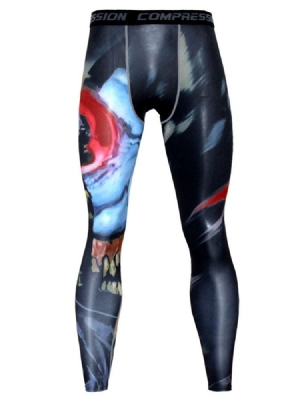 Leggings De Impressão Em Bloco De Cores Respiráveis Misturas De Algodão Masculino