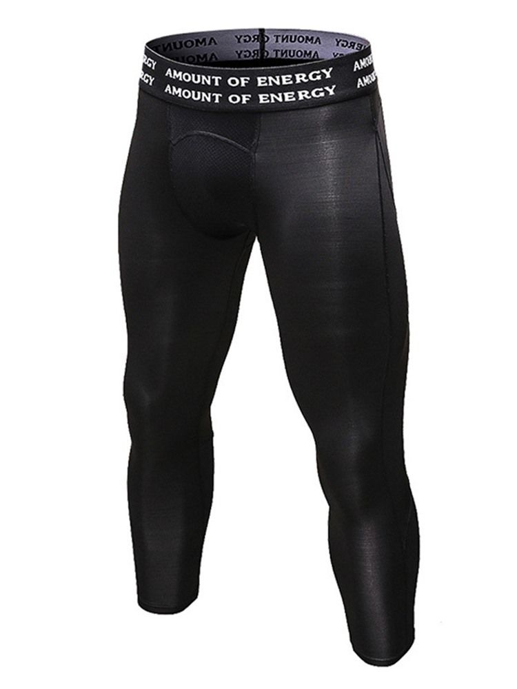 Masculino Letter Patchwork Calças Esportivas Masculinas De Meia Panturrilha