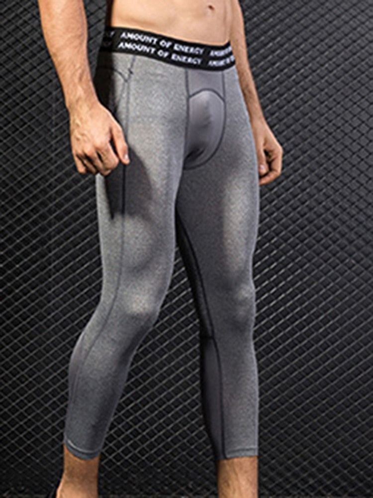 Masculino Letter Patchwork Calças Esportivas Masculinas De Meia Panturrilha