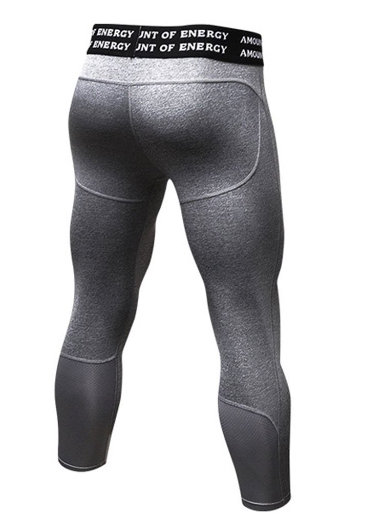 Masculino Letter Patchwork Calças Esportivas Masculinas De Meia Panturrilha