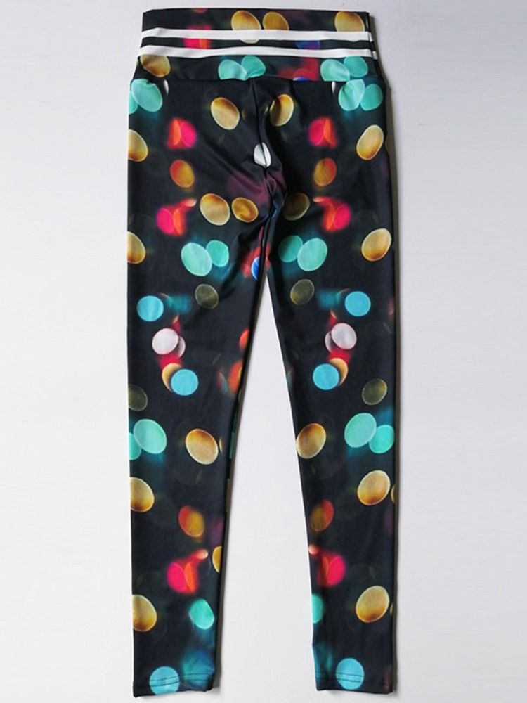 Mulher Com Impressão Em Bloco De Cor Para Ginástica Calças De Ioga De Cintura Alta Leggings Tiktok