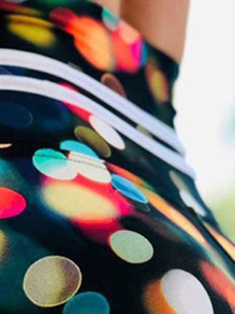 Mulher Com Impressão Em Bloco De Cor Para Ginástica Calças De Ioga De Cintura Alta Leggings Tiktok