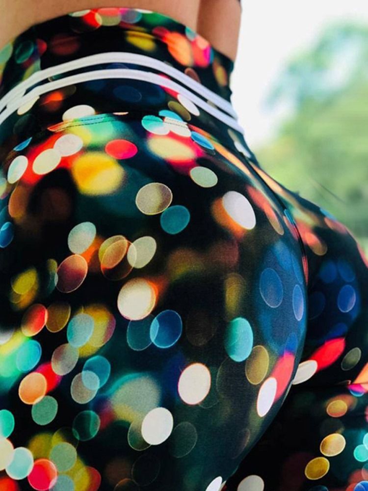 Mulher Com Impressão Em Bloco De Cor Para Ginástica Calças De Ioga De Cintura Alta Leggings Tiktok