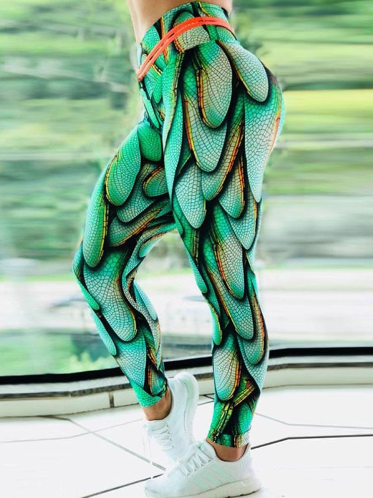 Mulher Imprimir Cor Bloco Ginásio Esportes Fitness Leggings Calças Ioga Cintura Alta Leggings Tiktok