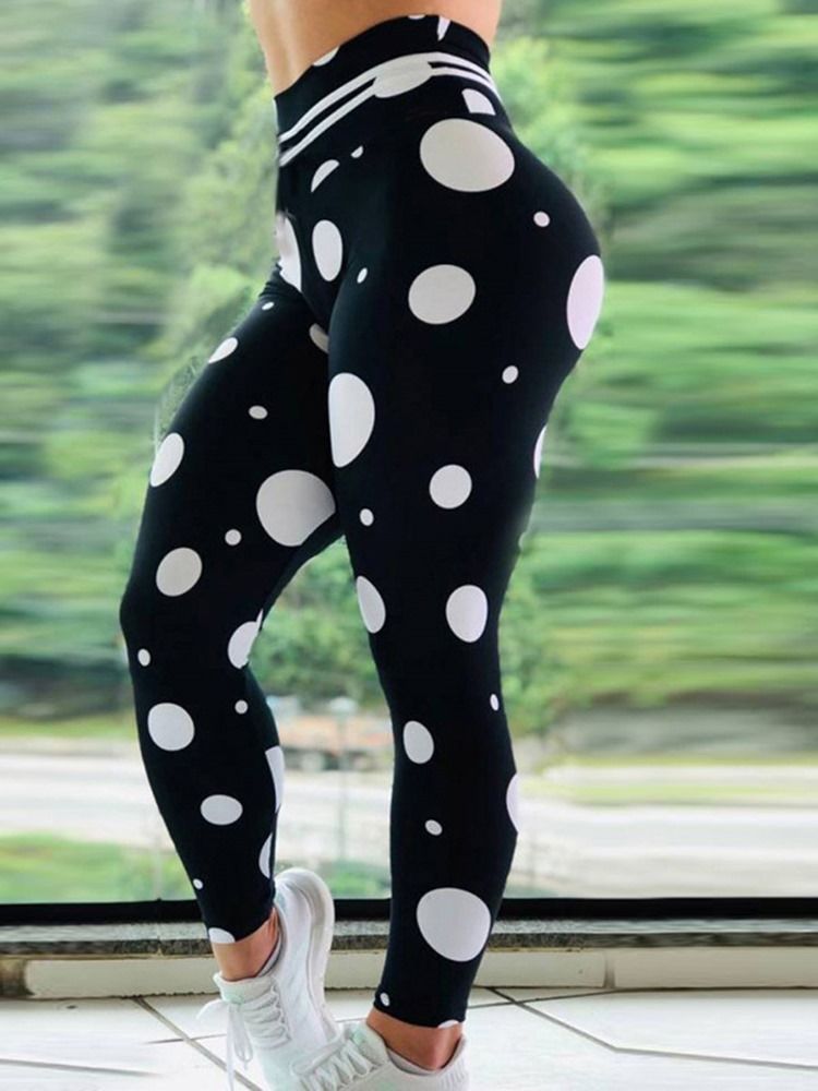 Mulher Imprimir Polka Dots Calças Ioga De Cintura Alta Leggings Tiktok