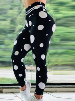 Mulher Imprimir Polka Dots Calças Ioga De Cintura Alta Leggings Tiktok