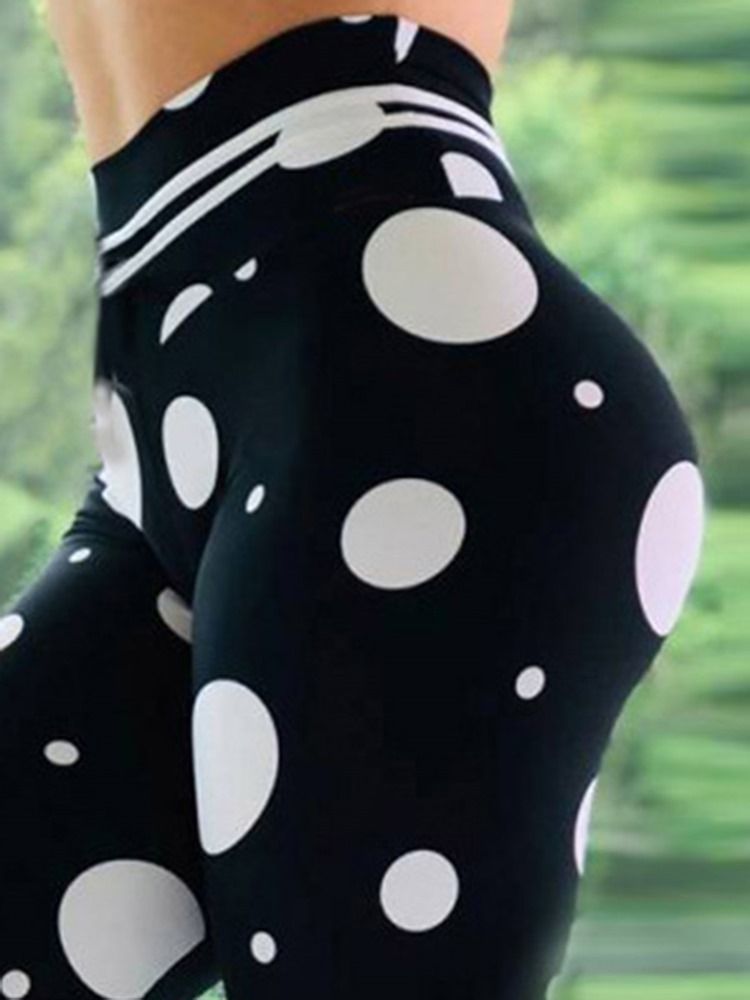 Mulher Imprimir Polka Dots Calças Ioga De Cintura Alta Leggings Tiktok