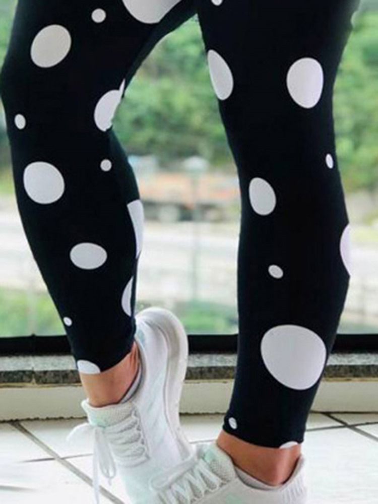 Mulher Imprimir Polka Dots Calças Ioga De Cintura Alta Leggings Tiktok