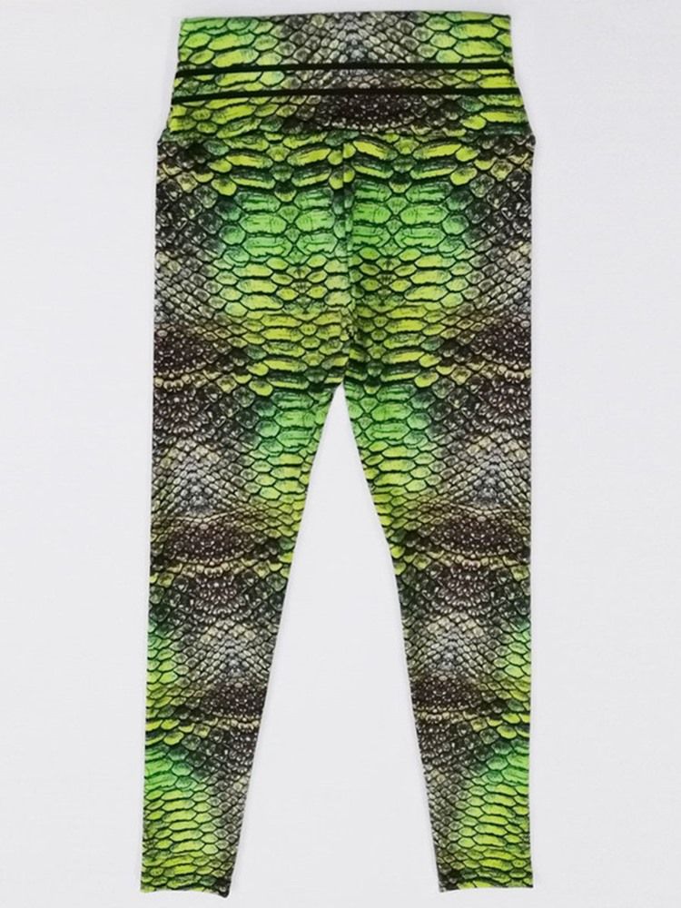 Mulher Serpentina Estampa Ginásio Esportes Leggings Cintura Alta Calças Yoga Cintura Alta Leggings Tiktok