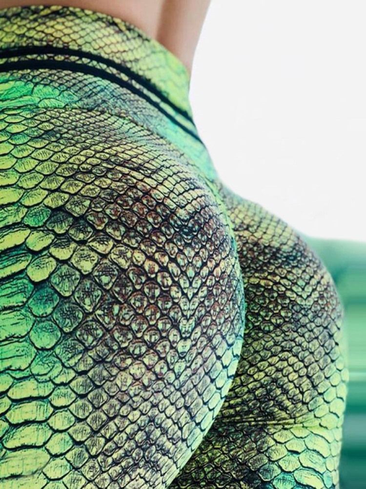 Mulher Serpentina Estampa Ginásio Esportes Leggings Cintura Alta Calças Yoga Cintura Alta Leggings Tiktok