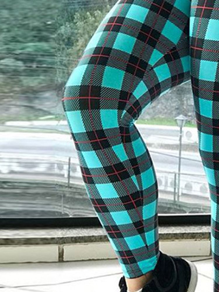 Mulheres Com Estampa Xadrez De Comprimento Total Fitness Yoga Leggings Calças De Ioga Cintura Alta Leggings Tiktok