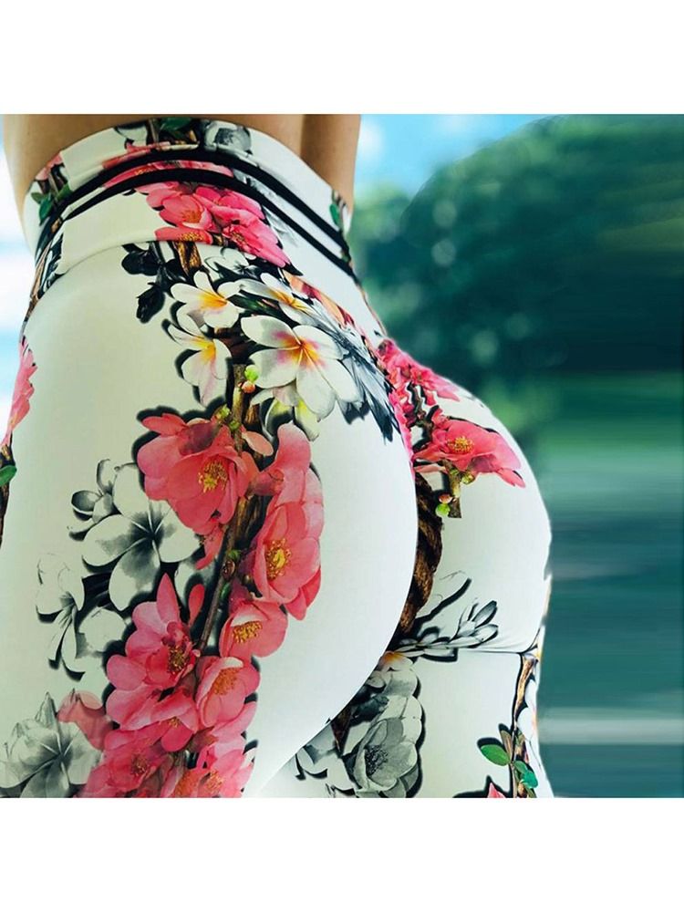 Print Floral Whip Nylon Cintura Alta Leggings Feminina Calças Yoga Cintura Alta Leggings Tiktok